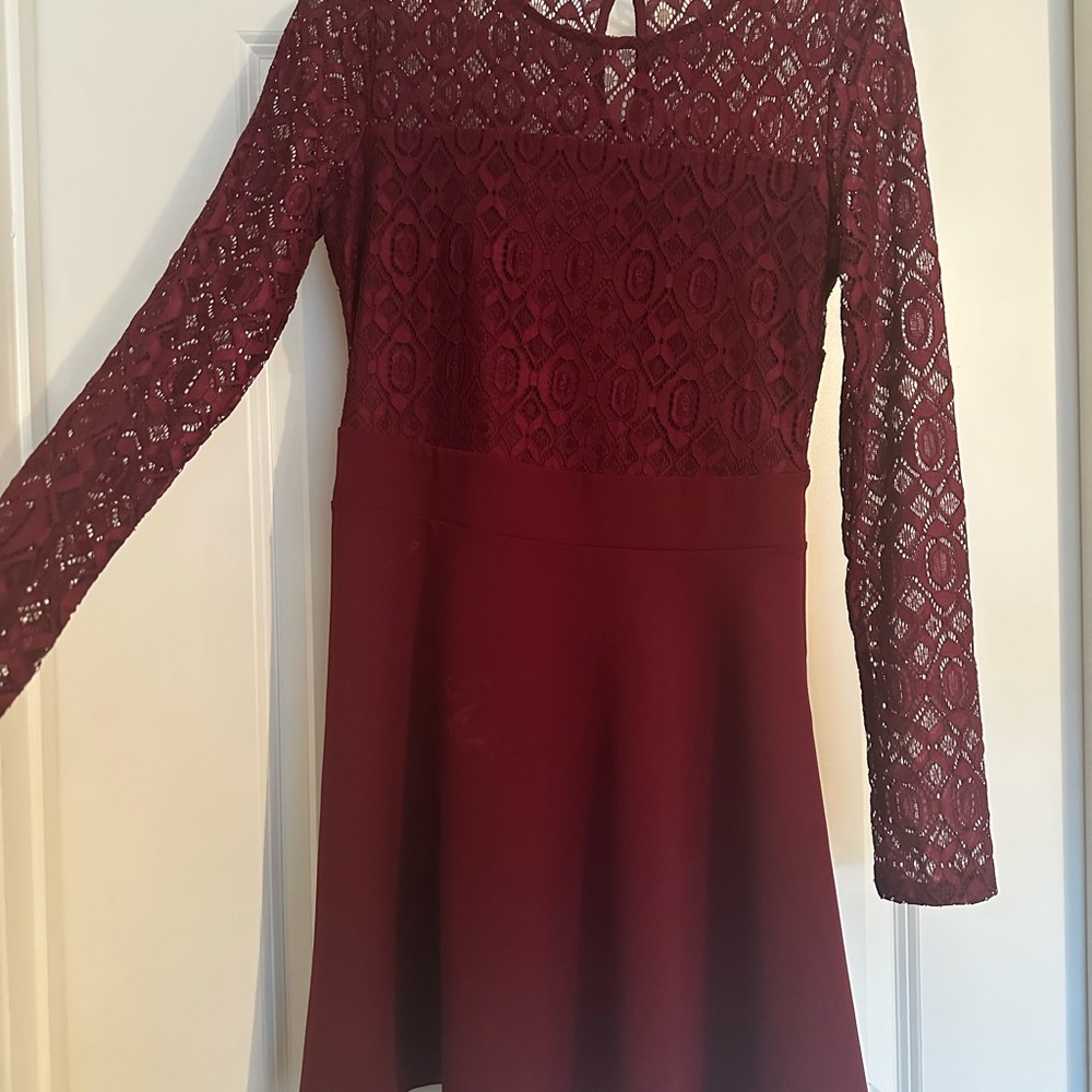Altar'd State Burgundy Lace Dress